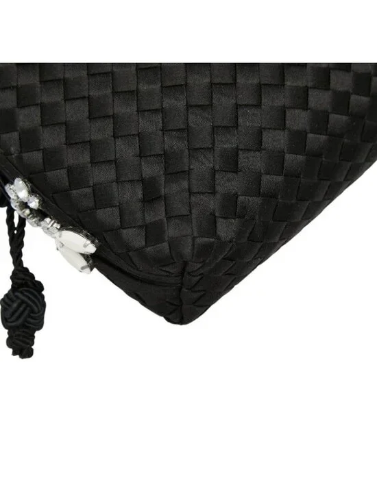 Bottega Veneta Intrecciato Crossbody Shoulder Bag Black Satin Visual - Picture 5 of 10